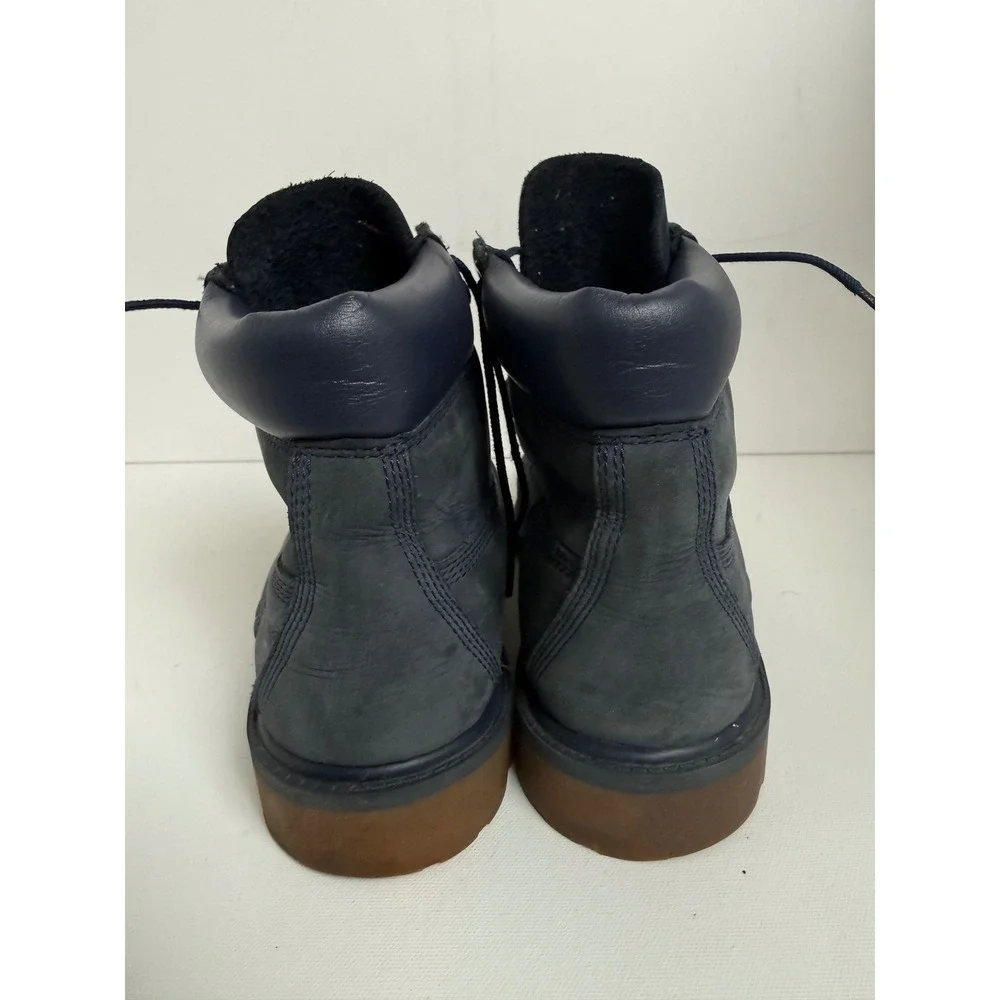 Timberland 6 Inch Premium Waterproof Boots Navy Blue Nubuck Leather Mens Sz 6.5